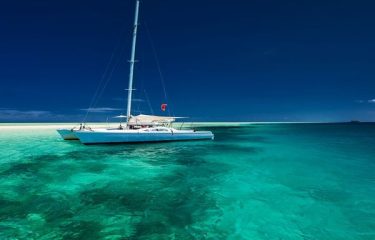 Issare le vele di un catamarano