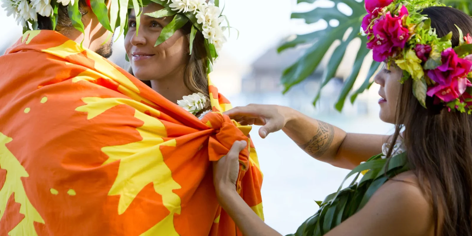 Mariage traditionnel avec tifaifai à Moorea © Tahiti Tourisme